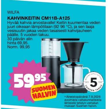 WILFA KAHVINKEITIN CM11B-A125
