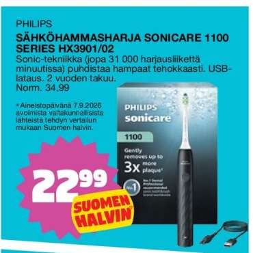 PHILIPS SÄHKÖHAMMASHARJA SONICARE 1100 SERIES HX3901/02