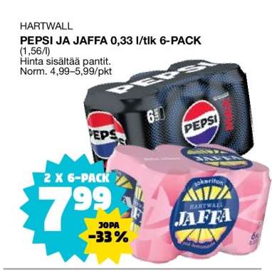 PEPSI JA JAFFA 0,33 l/tlk 6-PACK