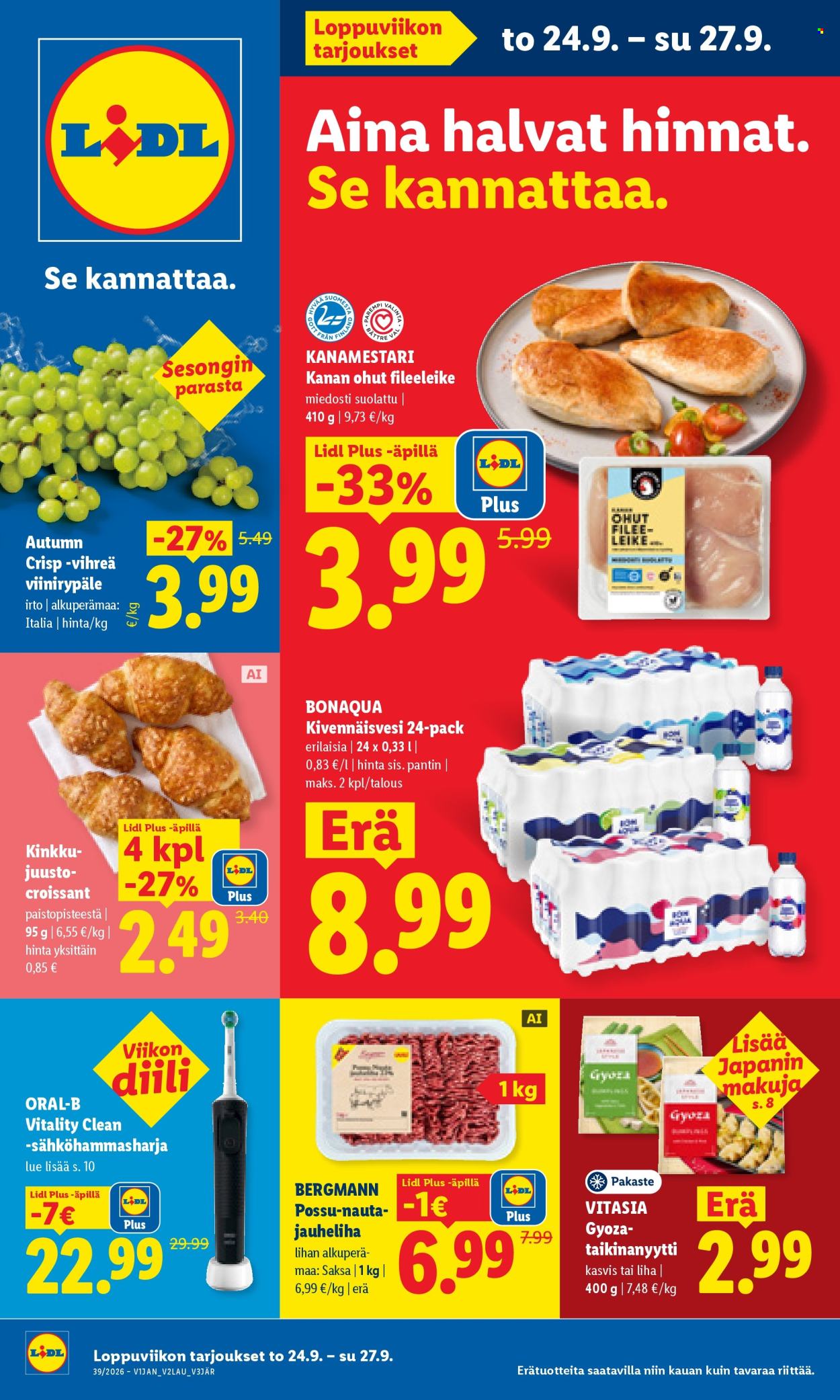 Lidl tarjoukset - 24.09.2026 - 27.09.2026. Sivu 1