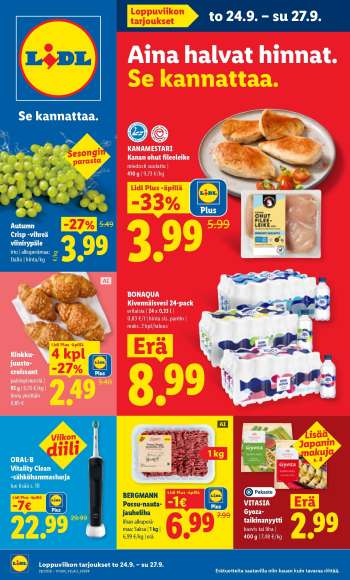 Lidl tarjoukset  - 24.09.2026 - 27.09.2026.