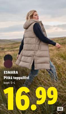 ESMARA Pitkä toppaliivi