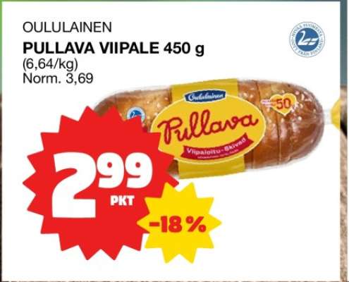 Oululainen Pullava Viipale 450 g