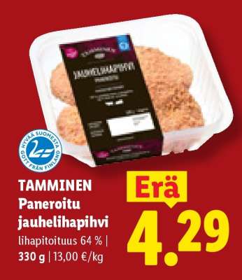 Tamminen Paneroitu jauhelihapihvi