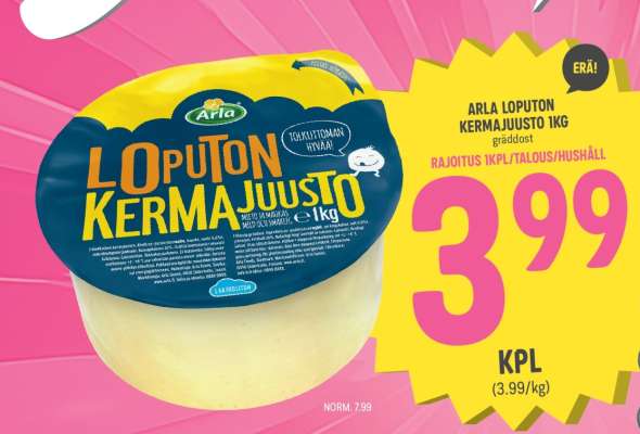 Arla Loputon Kermajuusto 1kg