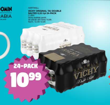 Hartwall Vichy Original tai Double Salted 0.33 l/24-pack