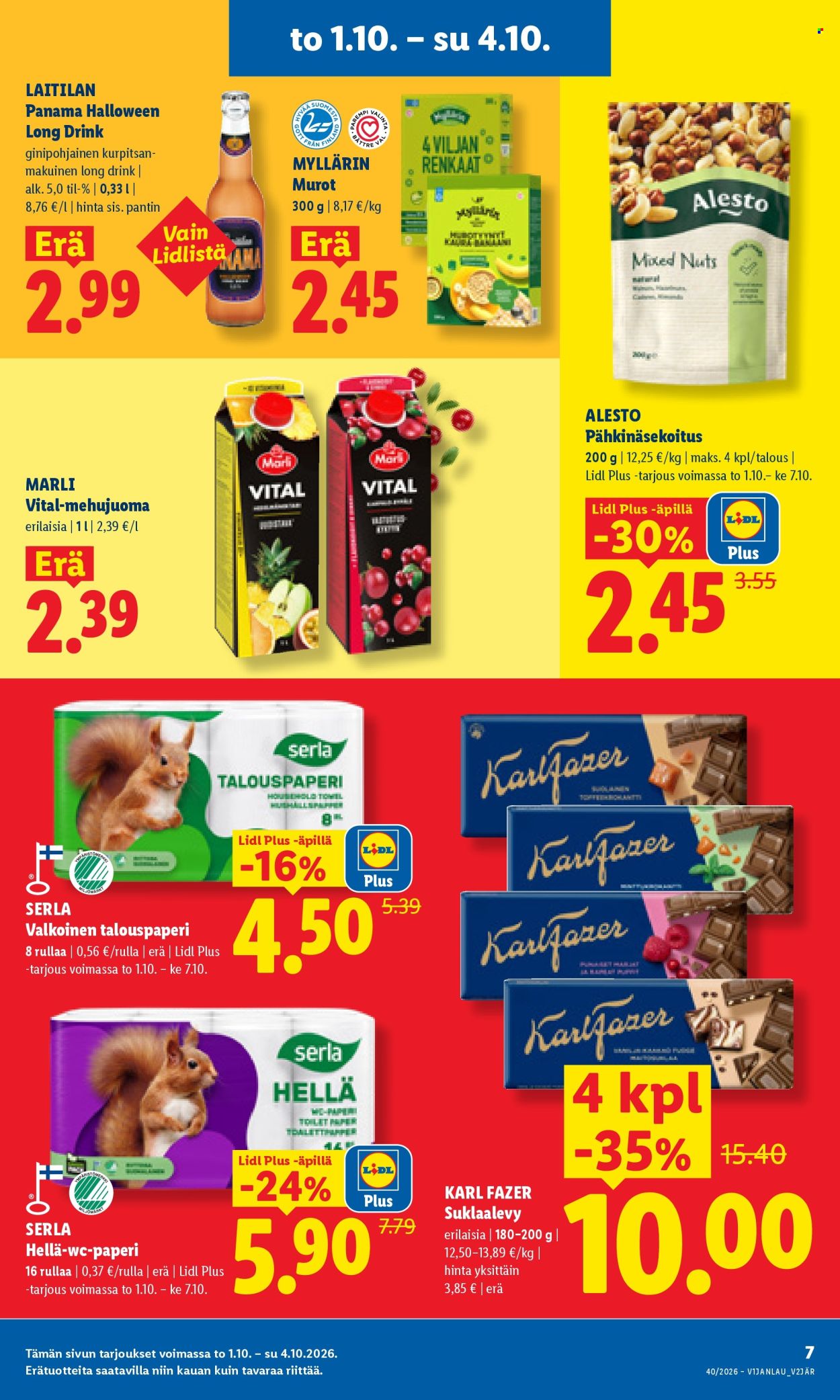 Lidl tarjoukset - 01.10.2026 - 04.10.2026. Sivu 7