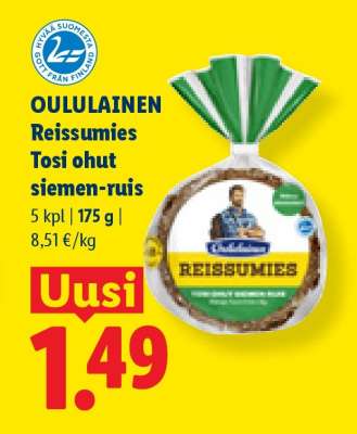 OULULAINEN Reissumies Tosi ohut siemen-ruis