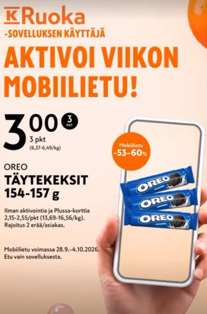 K-market tarjoukset - 28.09.2026 - 04.10.2026. Sivu 1