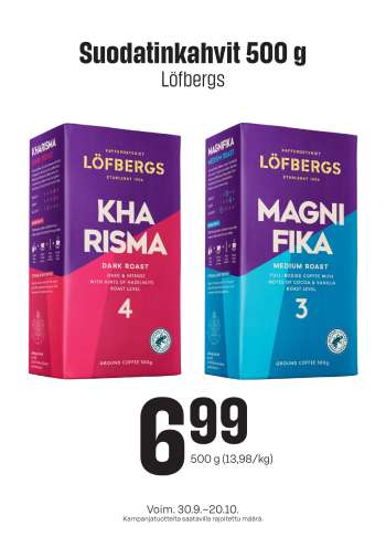 S-market tarjoukset  - 30.09.2026 - 20.10.2026.