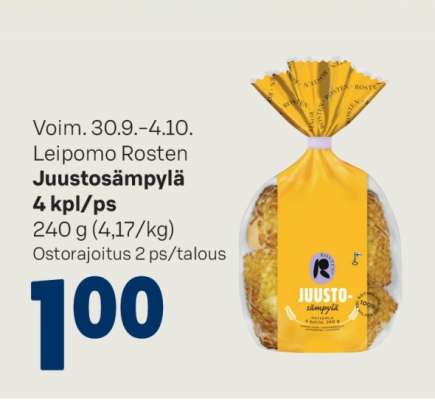Leipomo Rosten Juustosämpylä