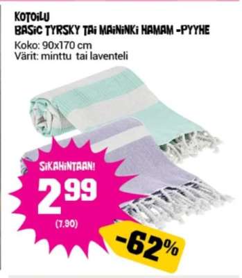 KOTOILU BASIC TYRSKY TAI MAININKI HAMAM -PYYHE