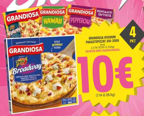 Grandiosa Kiviuuni Pakastepizzat 310-350g