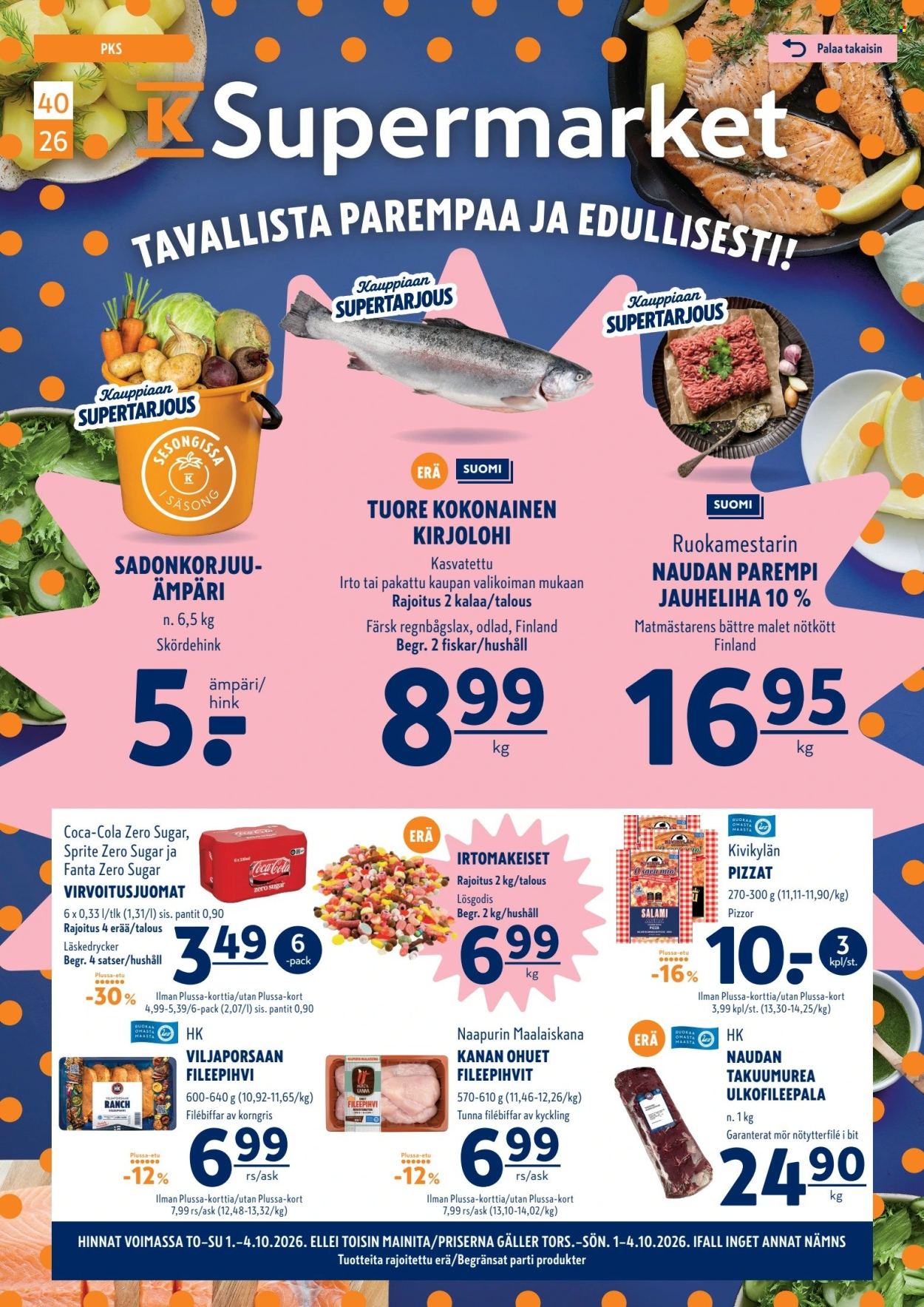 K-Supermarket tarjoukset - 01.10.2026 - 04.10.2026. Sivu 1