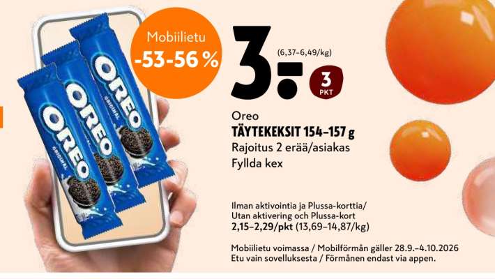 Oreo TÄYTEKEKSIT 154-157 g