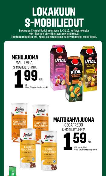 S-market tarjoukset  - 01.10.2026 - 31.10.2026.