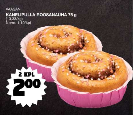 VAASAN KANELIPULLA ROOSANAUHA 75 g