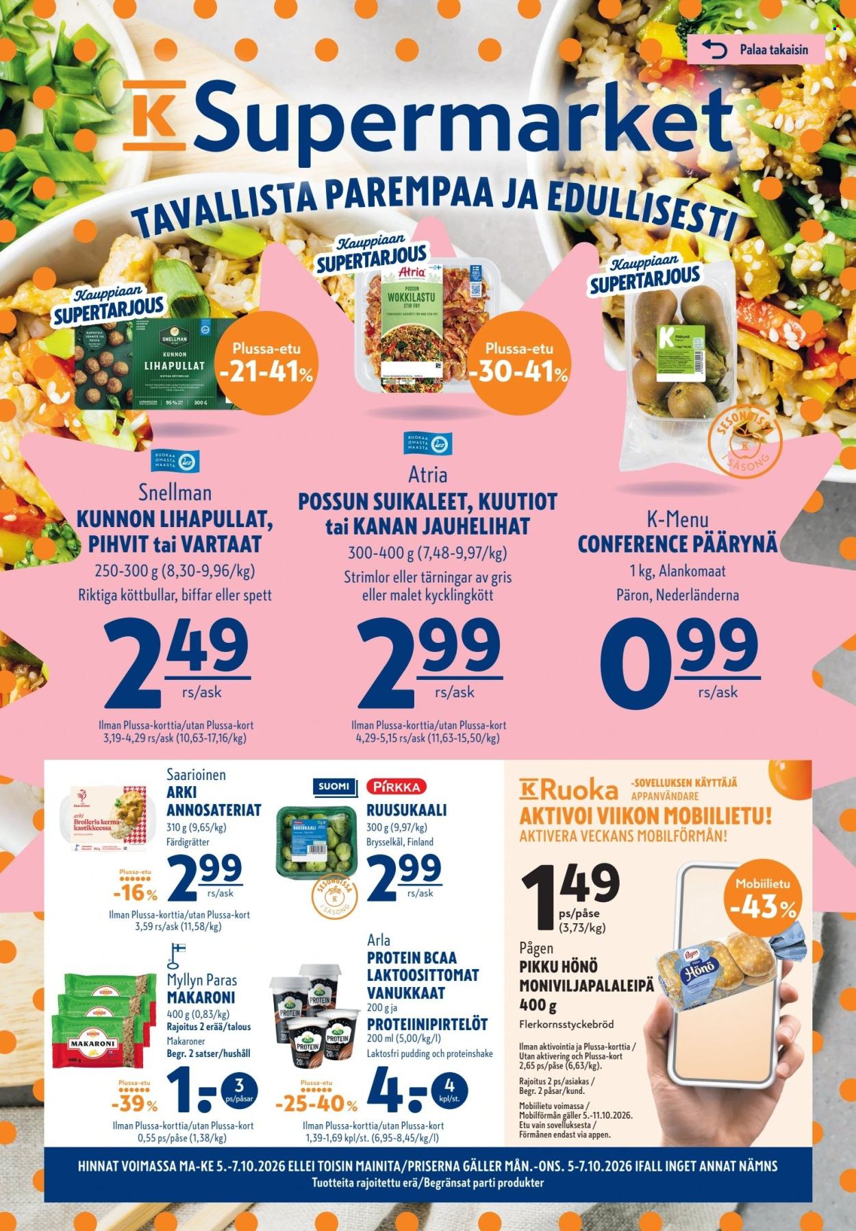 K-Supermarket tarjoukset - 05.10.2026 - 07.10.2026. Sivu 1