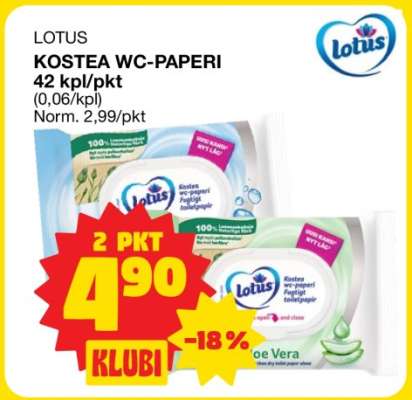 LOTUS KOSTEA WC-PAPERI
