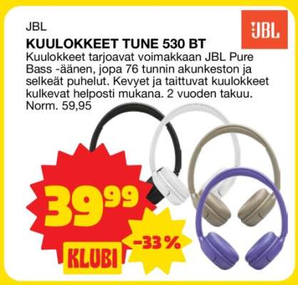 KUULOKKEET TUNE 530 BT