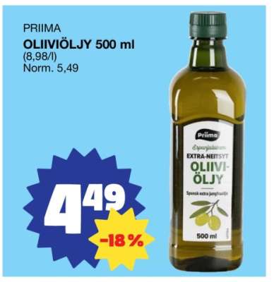 PRIIMA OLIIVIÖLJY 500 ml