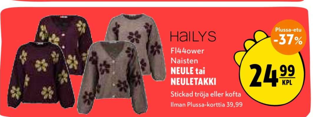 HAILYS Fl4lower Naisten NEULE tai NEULETAKKI