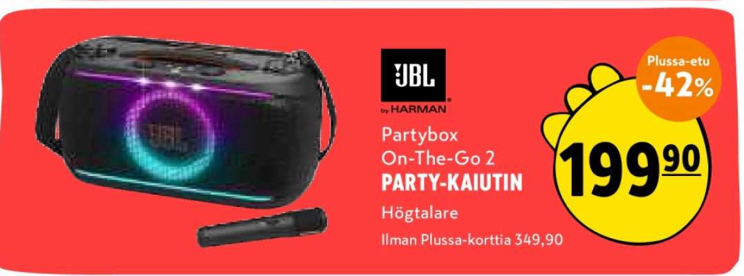 JBL Partybox On-The-Go 2 PARTY-KAIUTIN