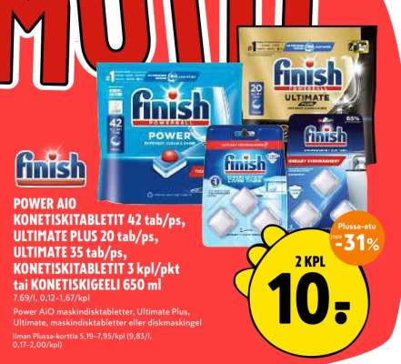 POWER AIO KONETISKITABLETIT 42 tab/ps, ULTIMATE PLUS 20 tab/ps, ULTIMATE 35 tab/ps, KONETISKITABLETIT 3 kpl/pkt tai KONETISKIGEELI 650 ml