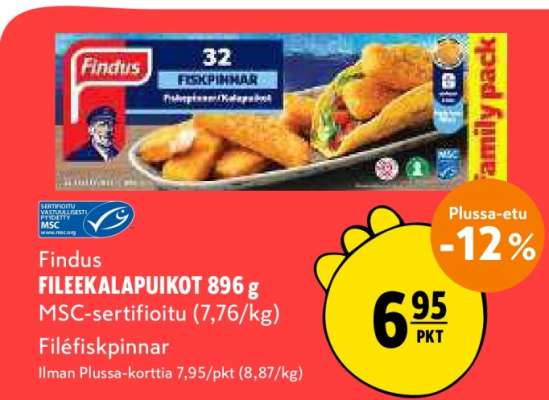 Findus FILEEKALAPUIKOT 896 g