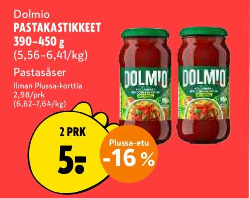 Dolmio PASTAKASTIKKEET 390–450 g