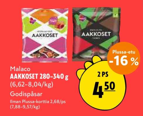 MALACO AAKKOSET 280-340 g