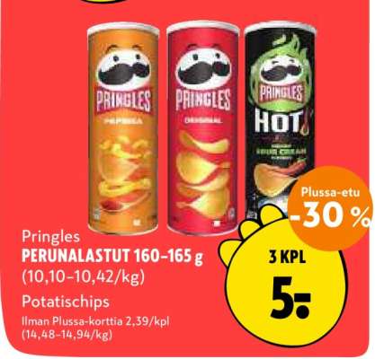 Pringles PERUNALASTUT 160–165 g