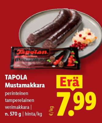 TAPOLA Mustamakkara