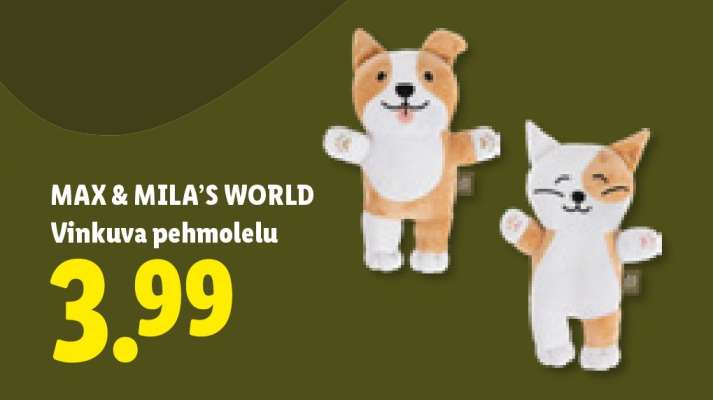 MAX & MILA’S WORLD Vinkuva pehmolelu