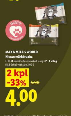 MAX & MILA’S WORLD Kissan märkäruoka
