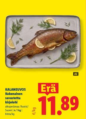 KALANEUVOS Kokonainen savustettu kirjolohi