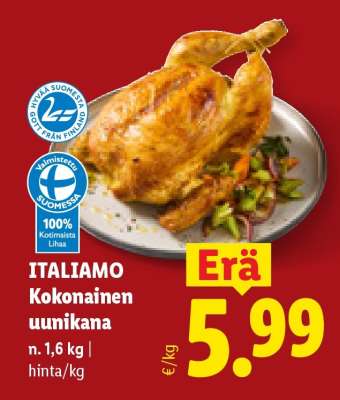 ITALIAMO Kokonainen uunikana