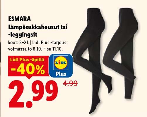 ESMARA Lämpösukkahousut tai -leggingsit