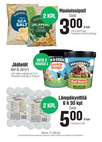 Sale tarjoukset  - 07.10.2026 - 20.10.2026.