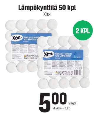 Lämpökynttilä 50 kpl