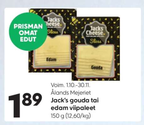 Jack's gouda tai edam viipaleet
