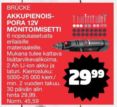 BRÜCKE Akkupienoispora 12V Monitoimisetti