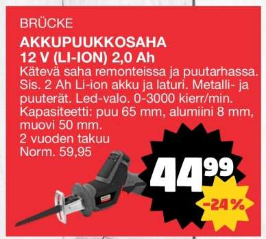 BRÜCKE AKKUPUUKKOSAHA 12 V (LI-ION) 2,0 AH