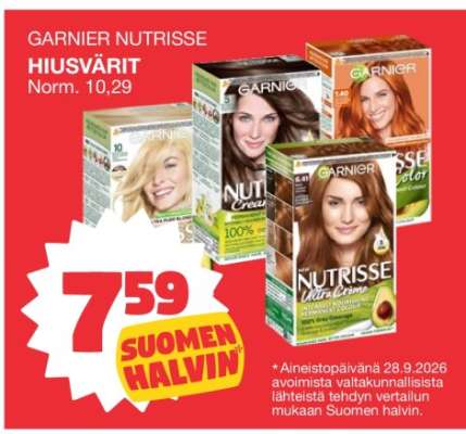 GARNIER NUTRISSE-HIUSVÄRIT