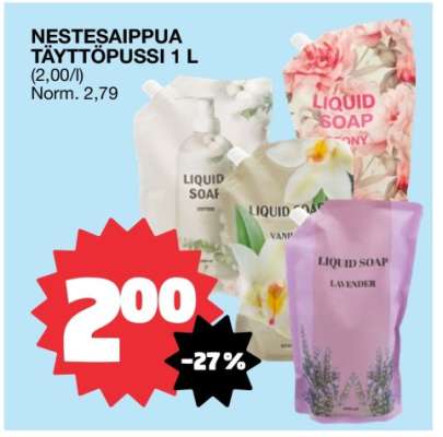 NESTESAIPPUA TÄYTTÖPUSSI 1 L
