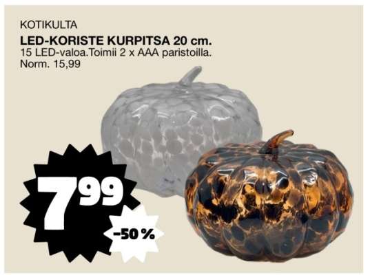 KOTIKULTA LED-KORISTE KURPITSA 20 cm