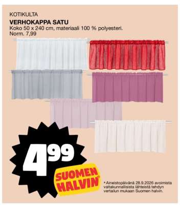 KOTIKULTA VERHOKAPPA SATU