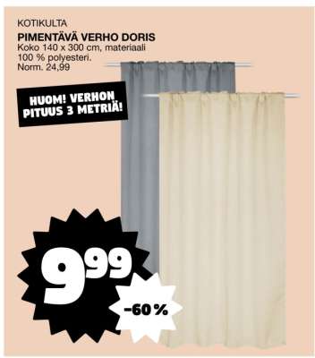 KOTIKULTA PIMENTÄVÄ VERHO DORIS