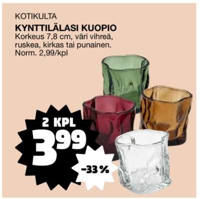 KOTIKULTA KYNTTILÄLASI KUOPIO
