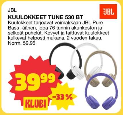 JBL KUULOKKEET TUNE 530 BT